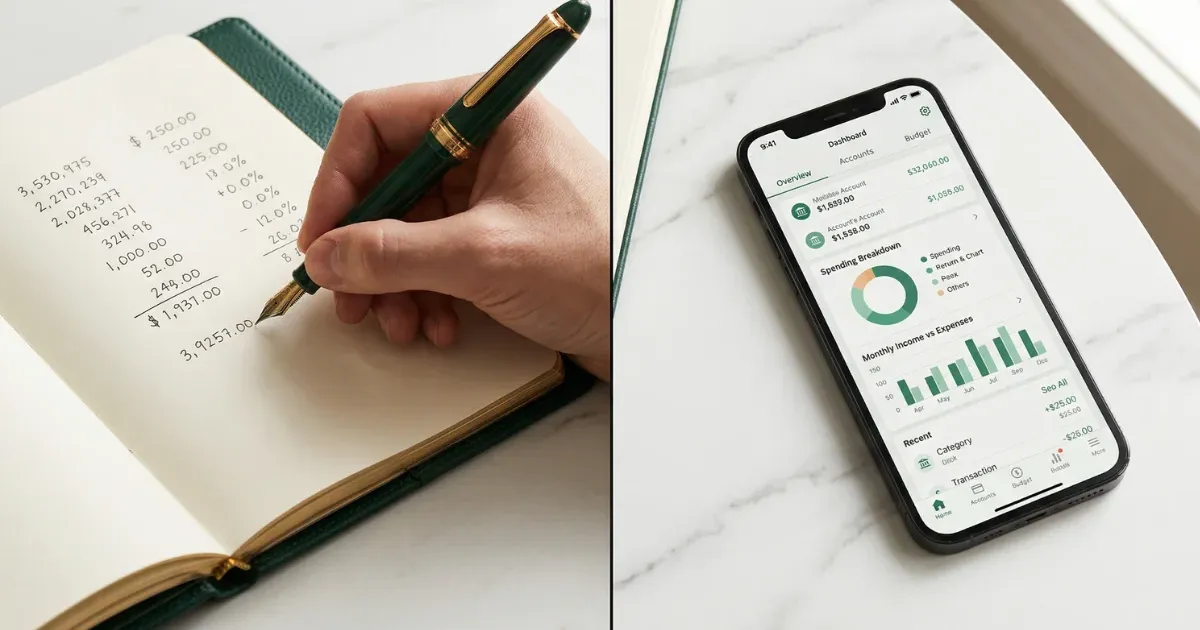 Manual versus automated expense tracking comparison with research data